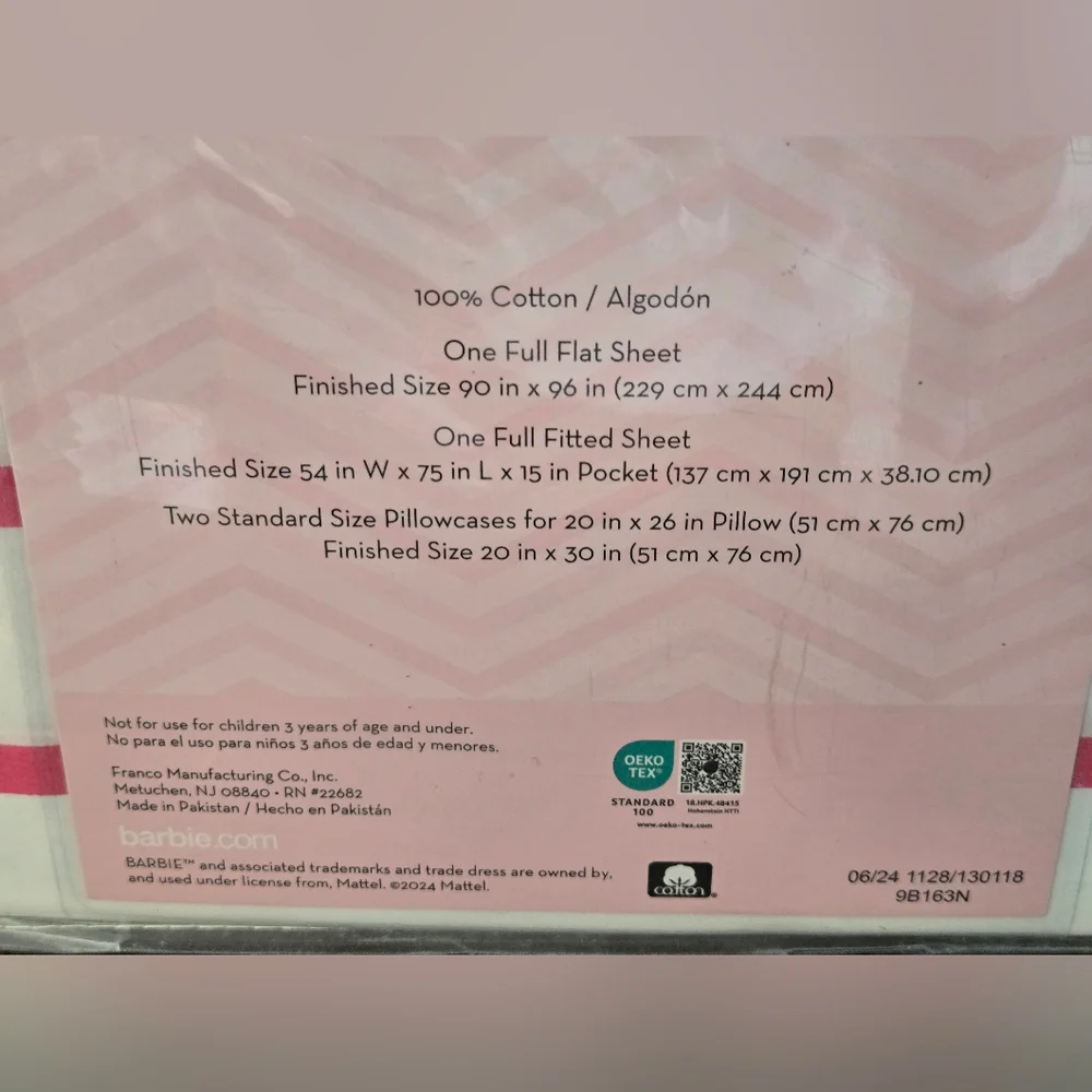 Barbie Movie FULL Sheet Set 100% Cotton NEW